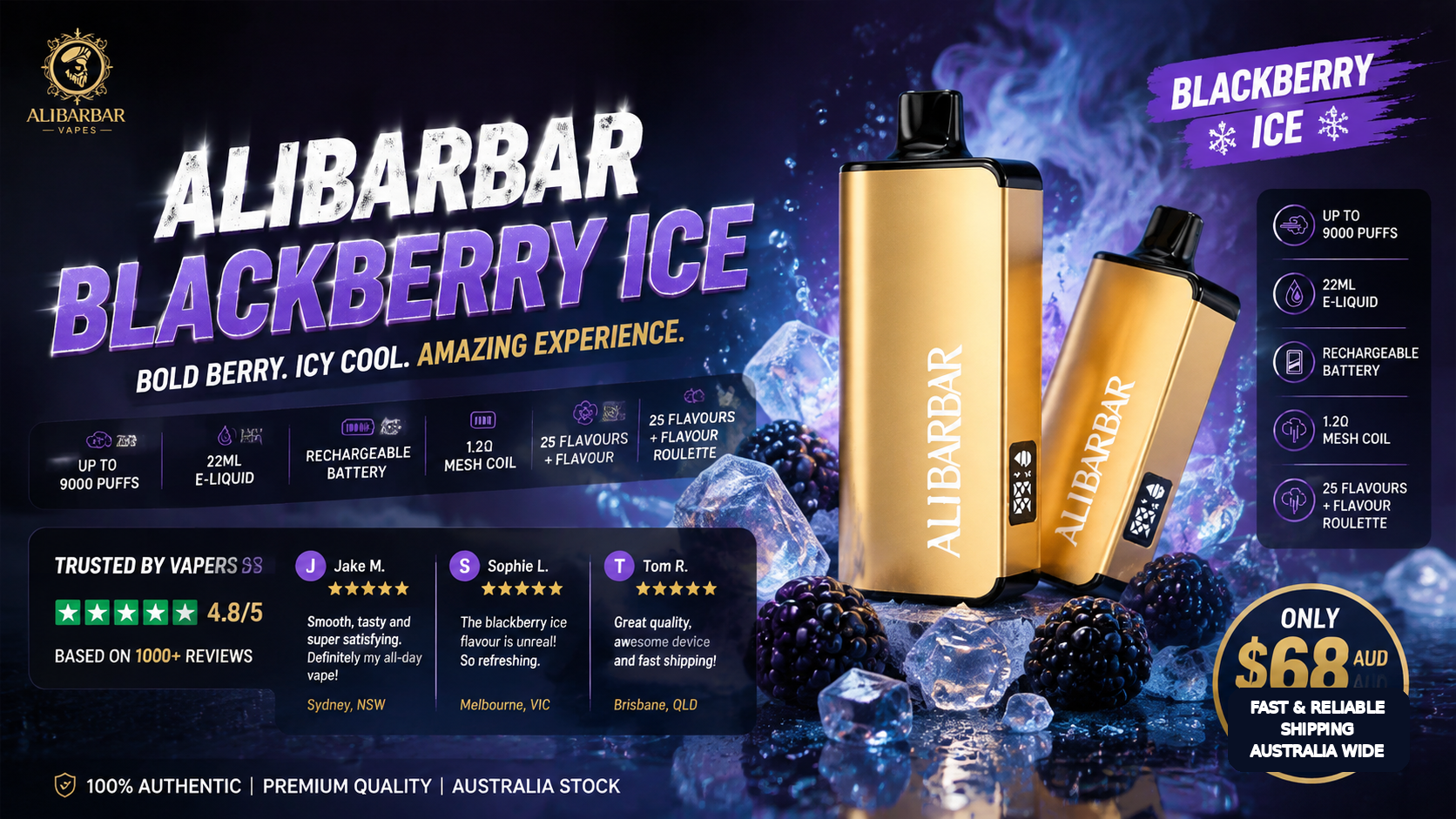 Shop ALIBARBAR Blackberry Ice at MegaVapes AU