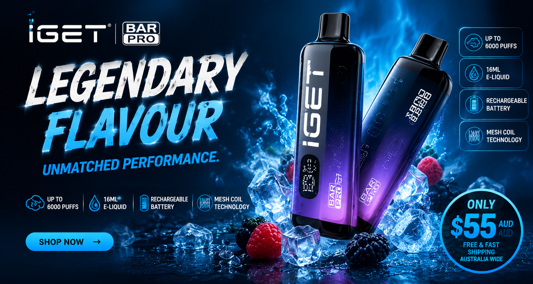 IGET BAR - BLACKBERRY POMEGRANATE CHERRY ICE